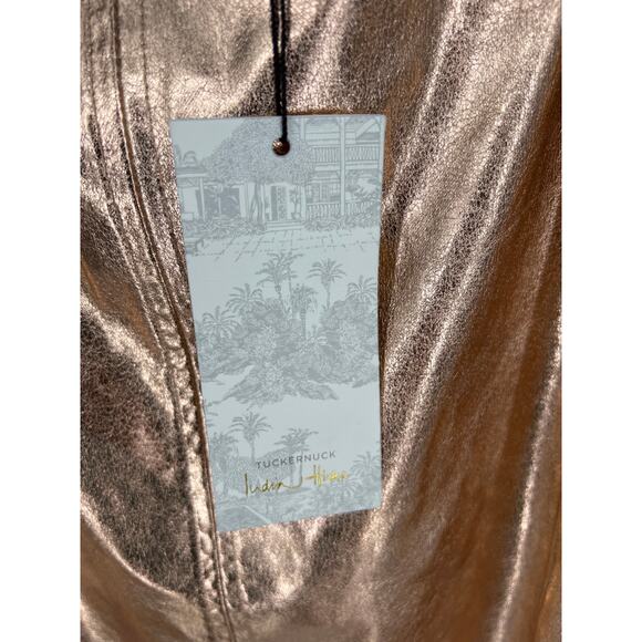 TUCKERNUCK X India Hicks Gold Metallic London Skirt NWT Size 8 - Picture 13 of 13